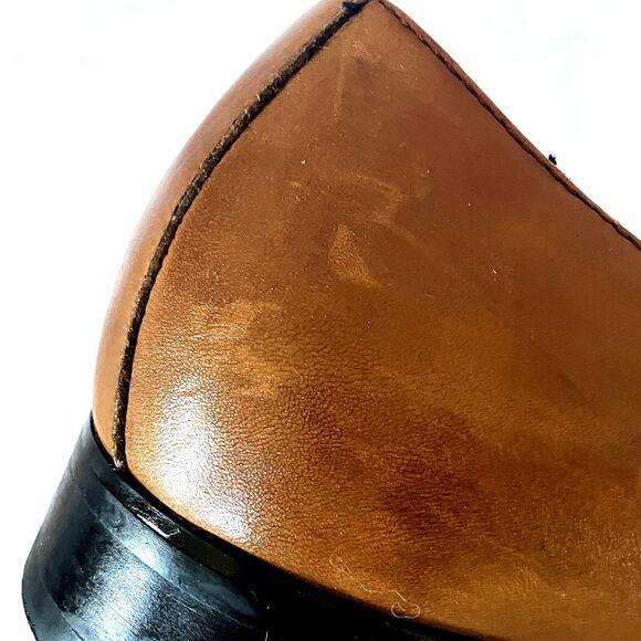 Bar III Shoe Double Monk Strap Leather Brogue Carrick 13 Brown Preppy Dress